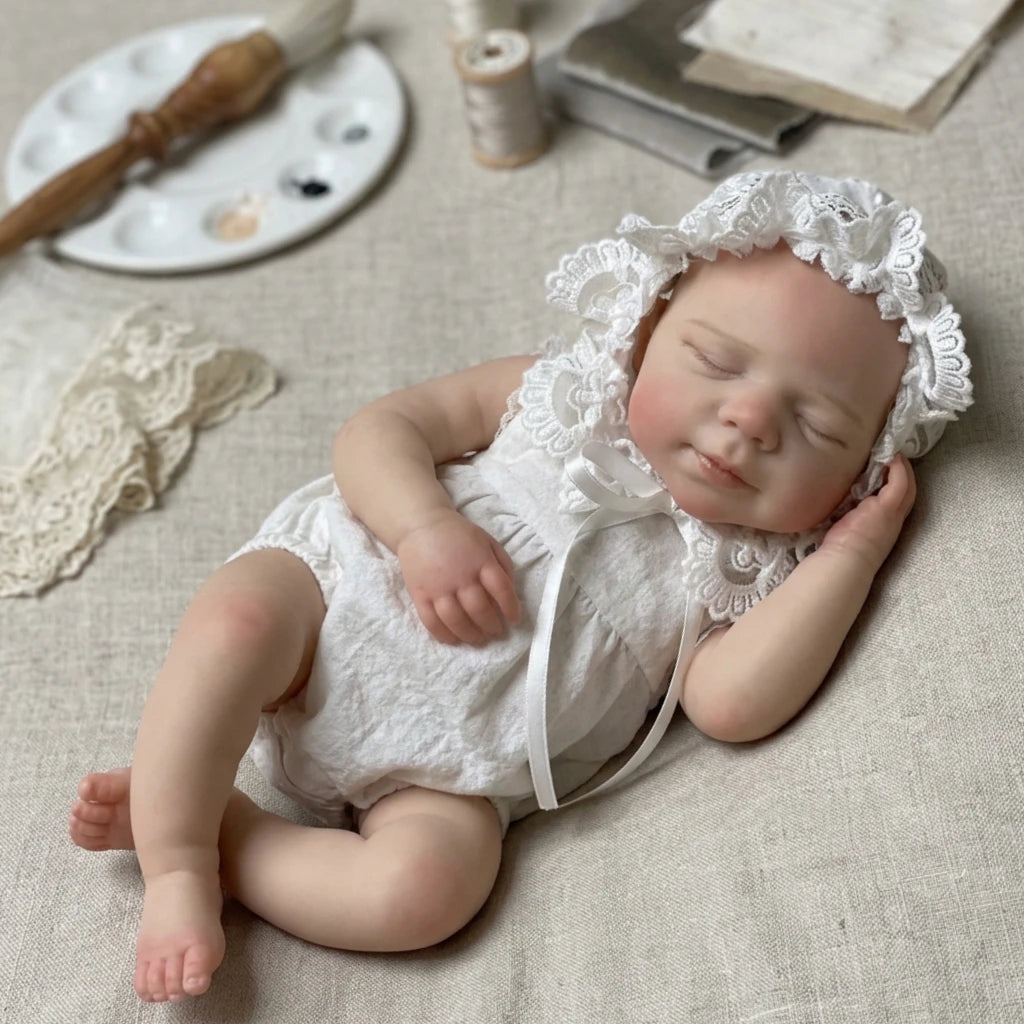 Lifelike 33cm Reborn Baby Doll β Realistic Sleeping Newborn with Soft Touch & Handcrafted Details