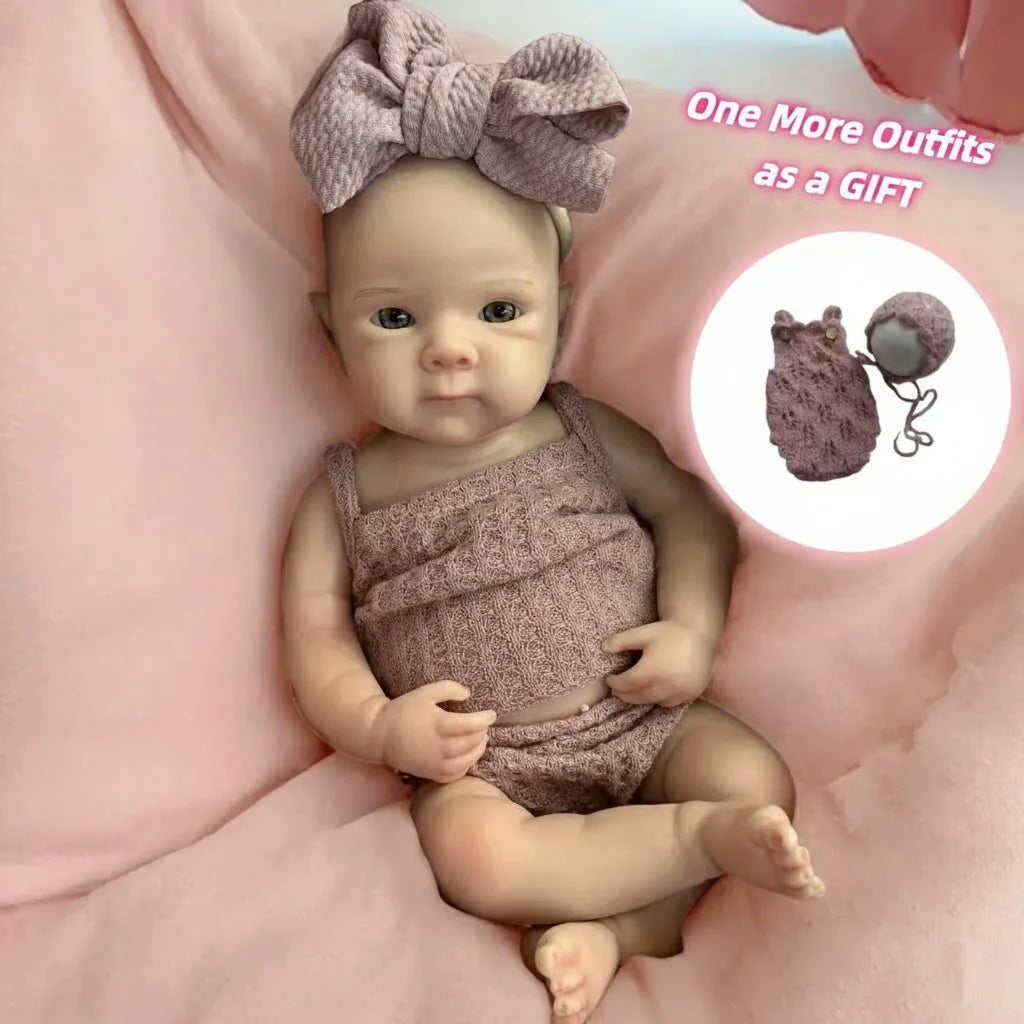 Lifelike 33cm Reborn Baby Doll – Realistic Silicone Newborn Girl with Soft Touch & Waterproof Design