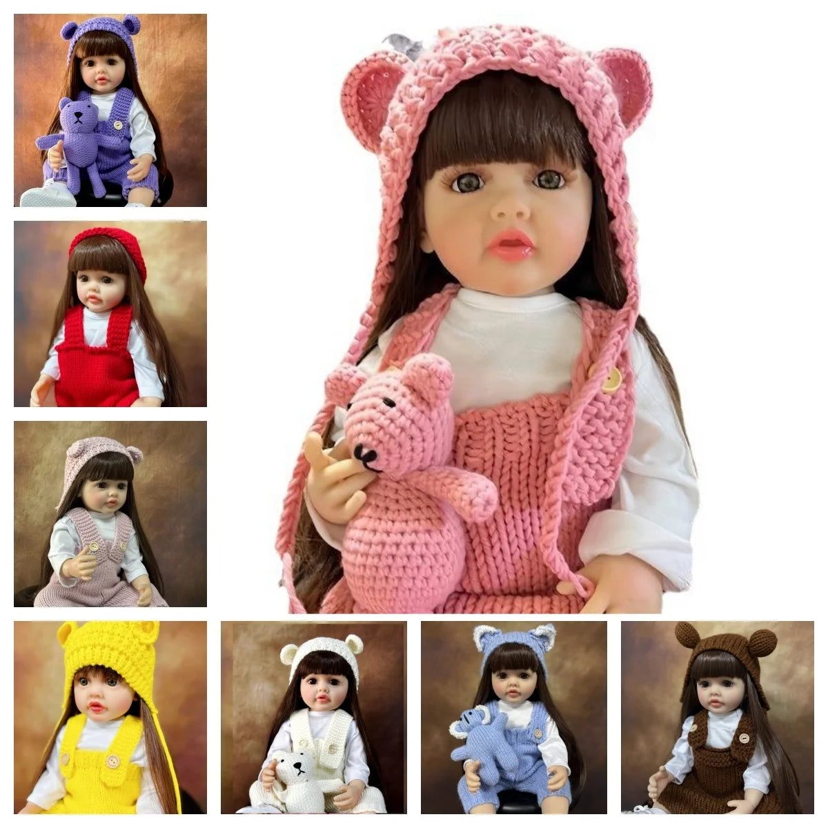 Lifelike 50cm Reborn Baby Doll – Realistic Soft Touch Girl with Long Hair & Handcrafted Details