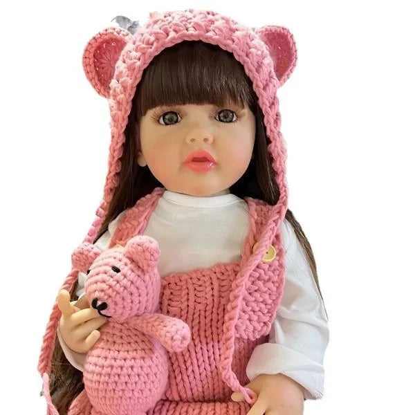 Lifelike 50cm Reborn Baby Doll – Realistic Soft Touch Girl with Long Hair & Handcrafted Details