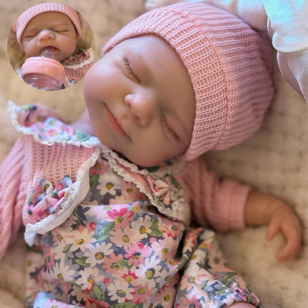 Lifelike 33cm Reborn Baby Doll – Realistic Newborn Girl with Open Mouth & Soft Body