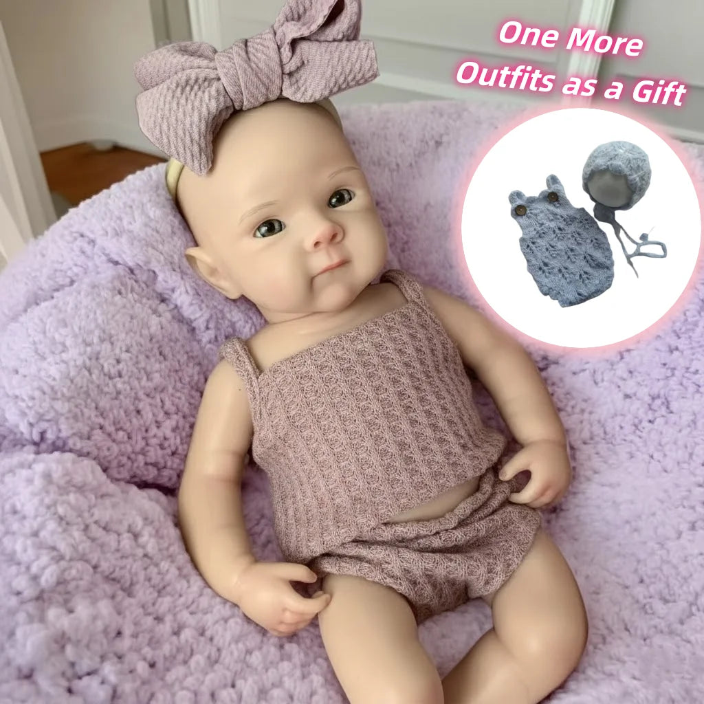 Lifelike 33cm Reborn Baby Doll – Realistic Silicone Newborn Girl with Soft Touch & Waterproof Design