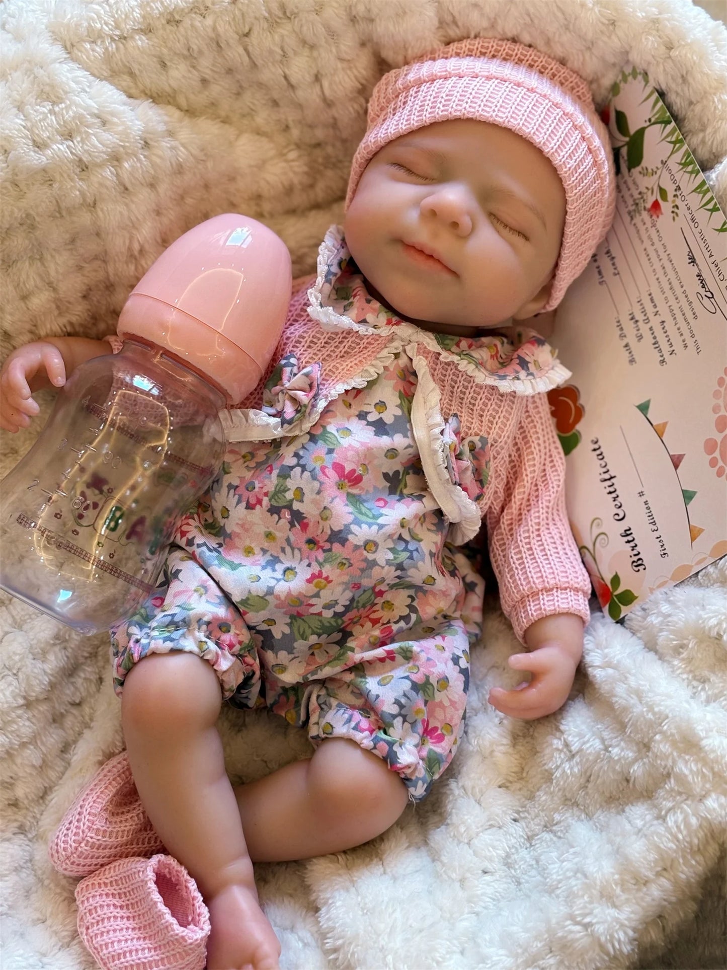 Lifelike 33cm Reborn Baby Doll – Realistic Newborn Girl with Open Mouth & Soft Body