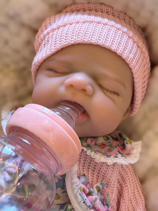 Lifelike 33cm Reborn Baby Doll – Realistic Newborn Girl with Open Mouth & Soft Body