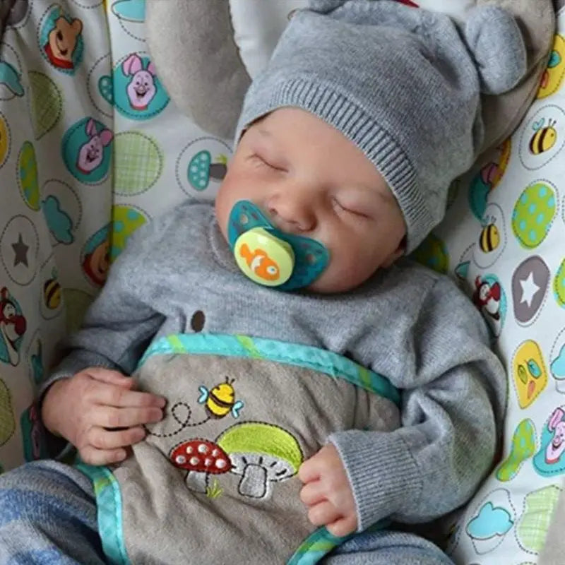 Lifelike 49cm Reborn Baby Doll – Realistic Sleeping Newborn with Soft Body & Natural Details