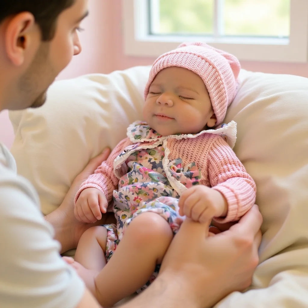 Lifelike 33cm Reborn Baby Doll – Realistic Sleeping Newborn with Soft Touch & Handcrafted Details