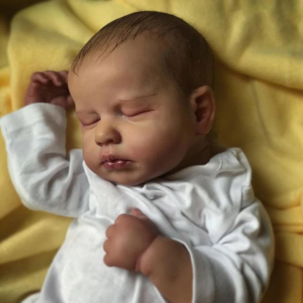 Lifelike 50cm Reborn Baby Doll – Realistic Sleeping Newborn with Soft Body & Handcrafted Details