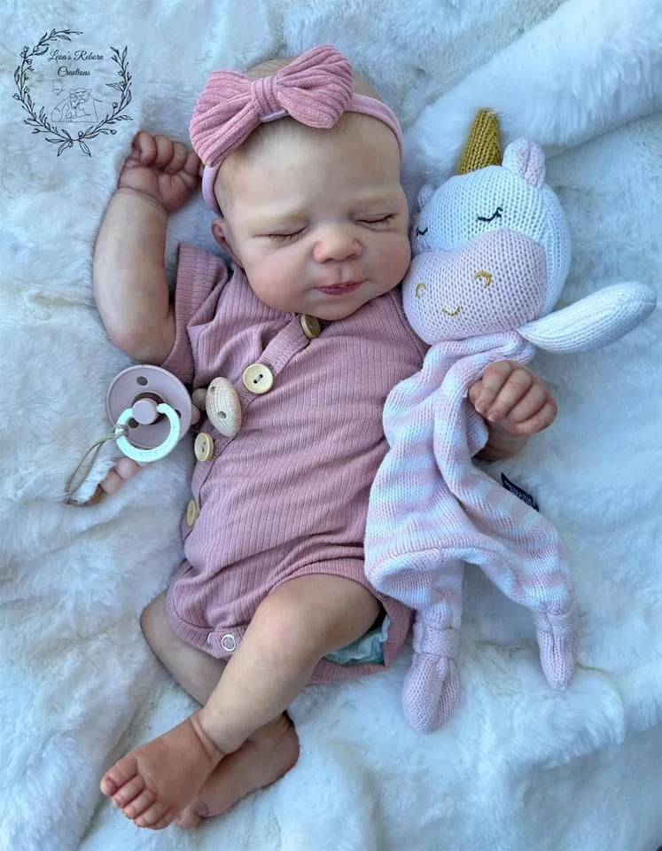 Lifelike 49cm Reborn Baby Doll – Realistic Sleeping Newborn with Soft Body & Handcrafted Details