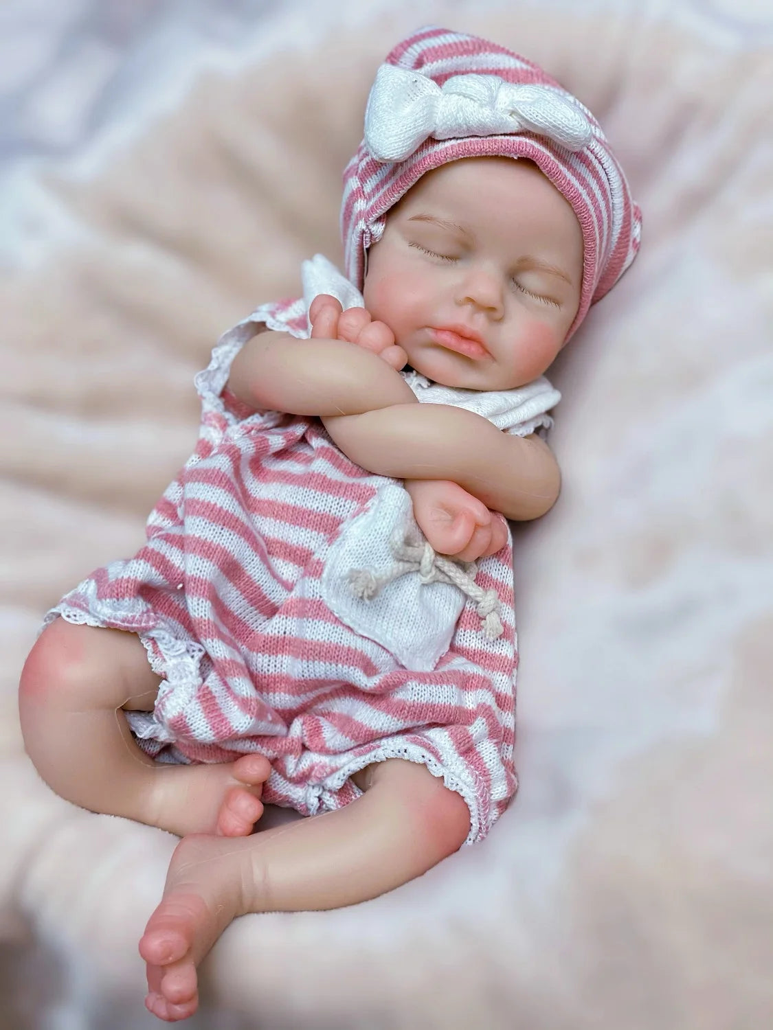 Lifelike 33cm Twin Reborn Baby Dolls – Realistic Soft Silicone Newborn Set with Open Mouth Design