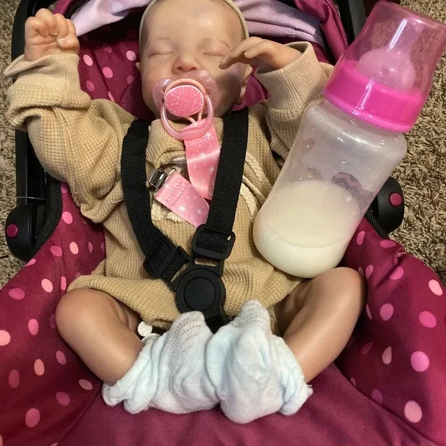 Lifelike 43cm Reborn Baby Doll – Realistic Sleeping Newborn with Soft Body & Handcrafted Details