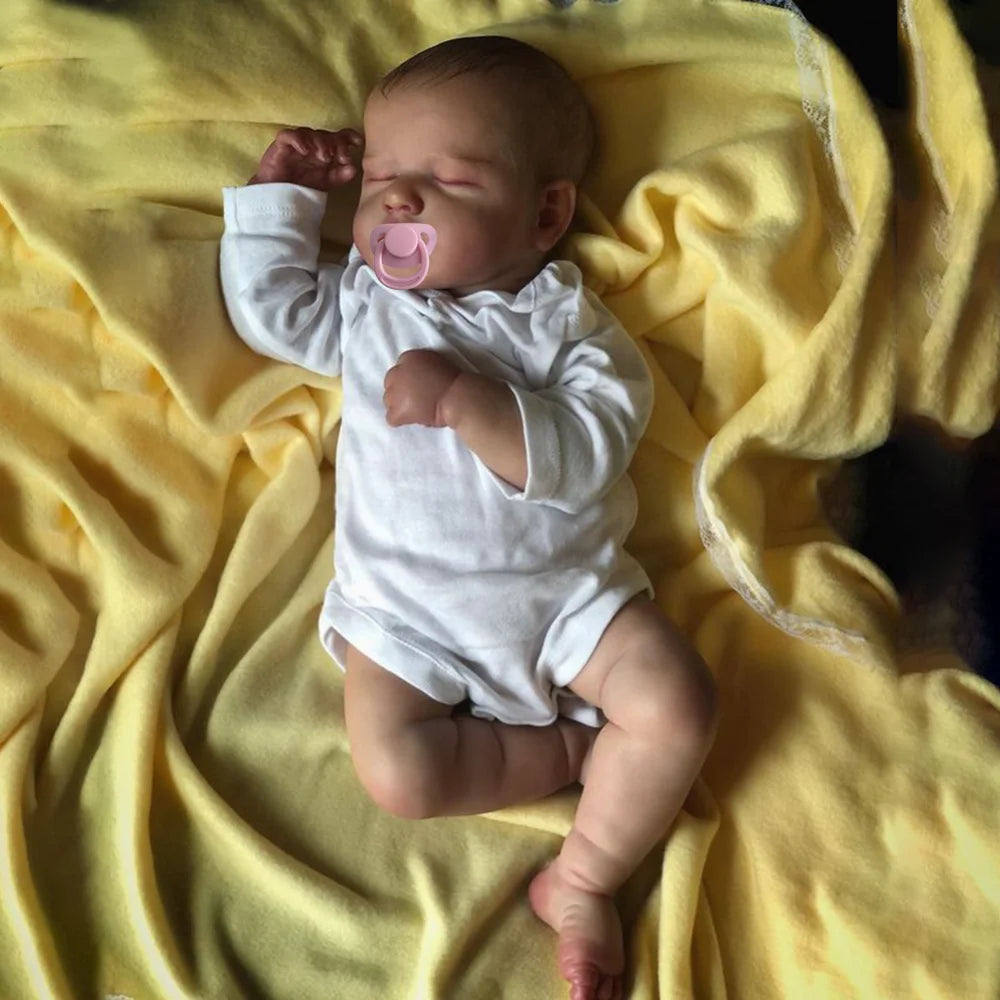 Lifelike 50cm Reborn Baby Doll – Realistic Sleeping Newborn with Soft Body & Handcrafted Details