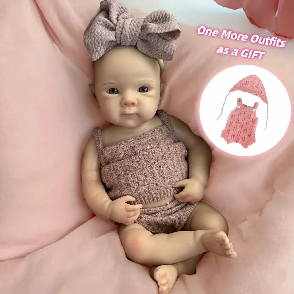 Lifelike 33cm Reborn Baby Doll – Realistic Silicone Newborn Girl with Soft Touch & Waterproof Design