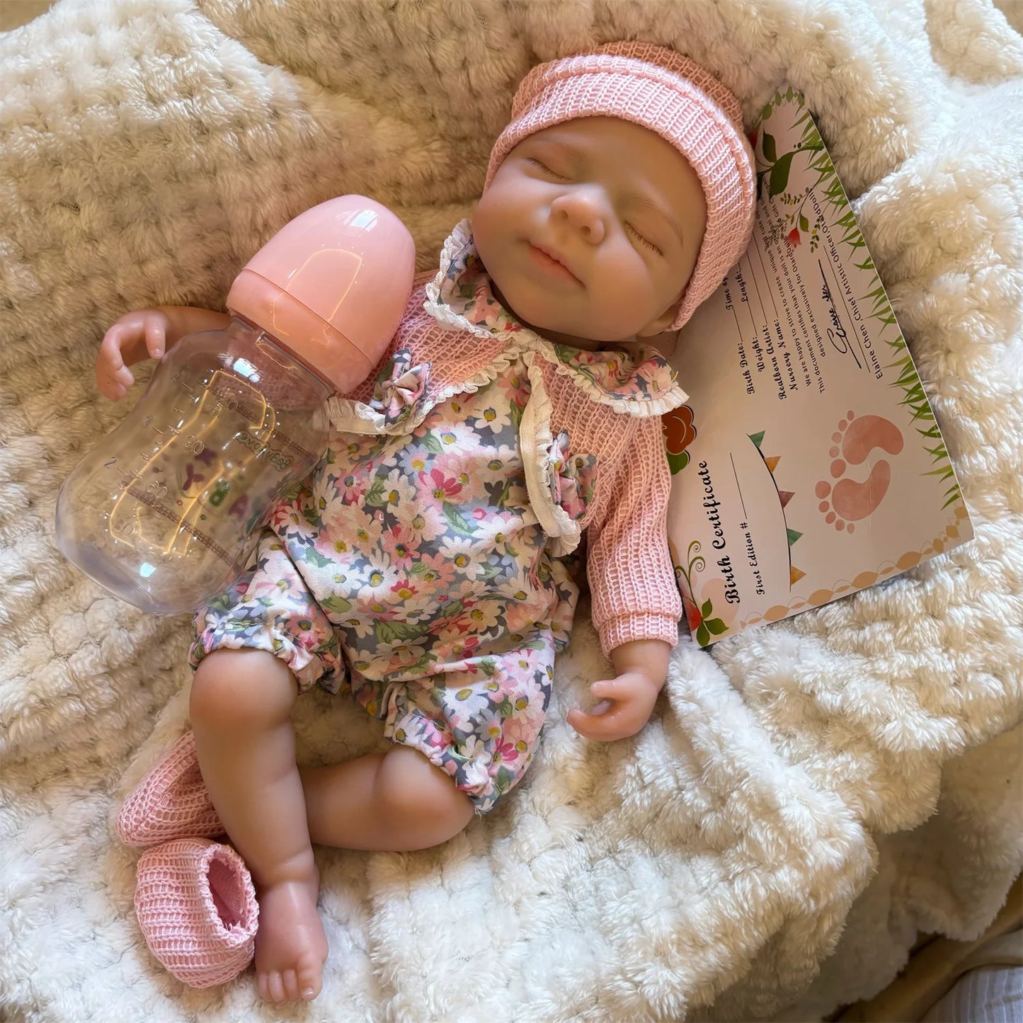 Lifelike 33cm Reborn Baby Doll – Realistic Newborn Girl with Open Mouth & Soft Body