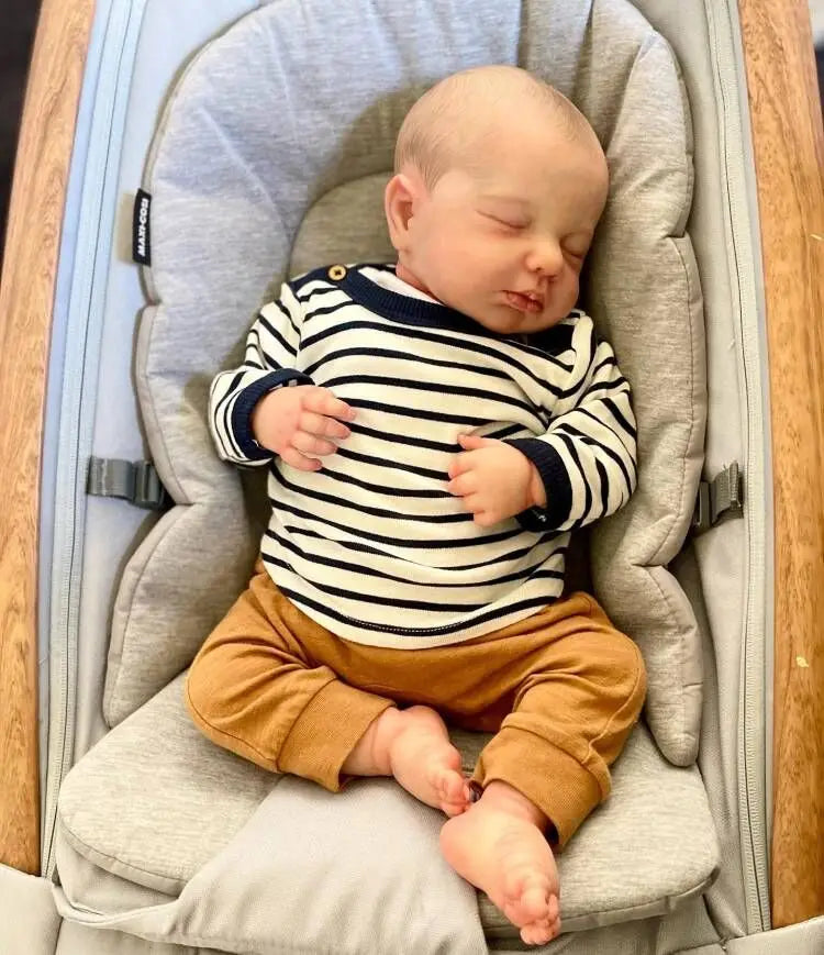 Lifelike 49cm Reborn Baby Doll – Realistic Sleeping Newborn with Soft Body & Handcrafted Details**