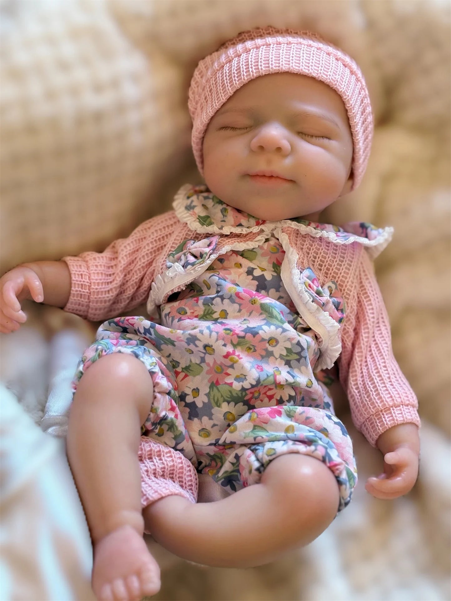 Lifelike 33cm Reborn Baby Doll – Realistic Newborn Girl with Open Mouth & Soft Body