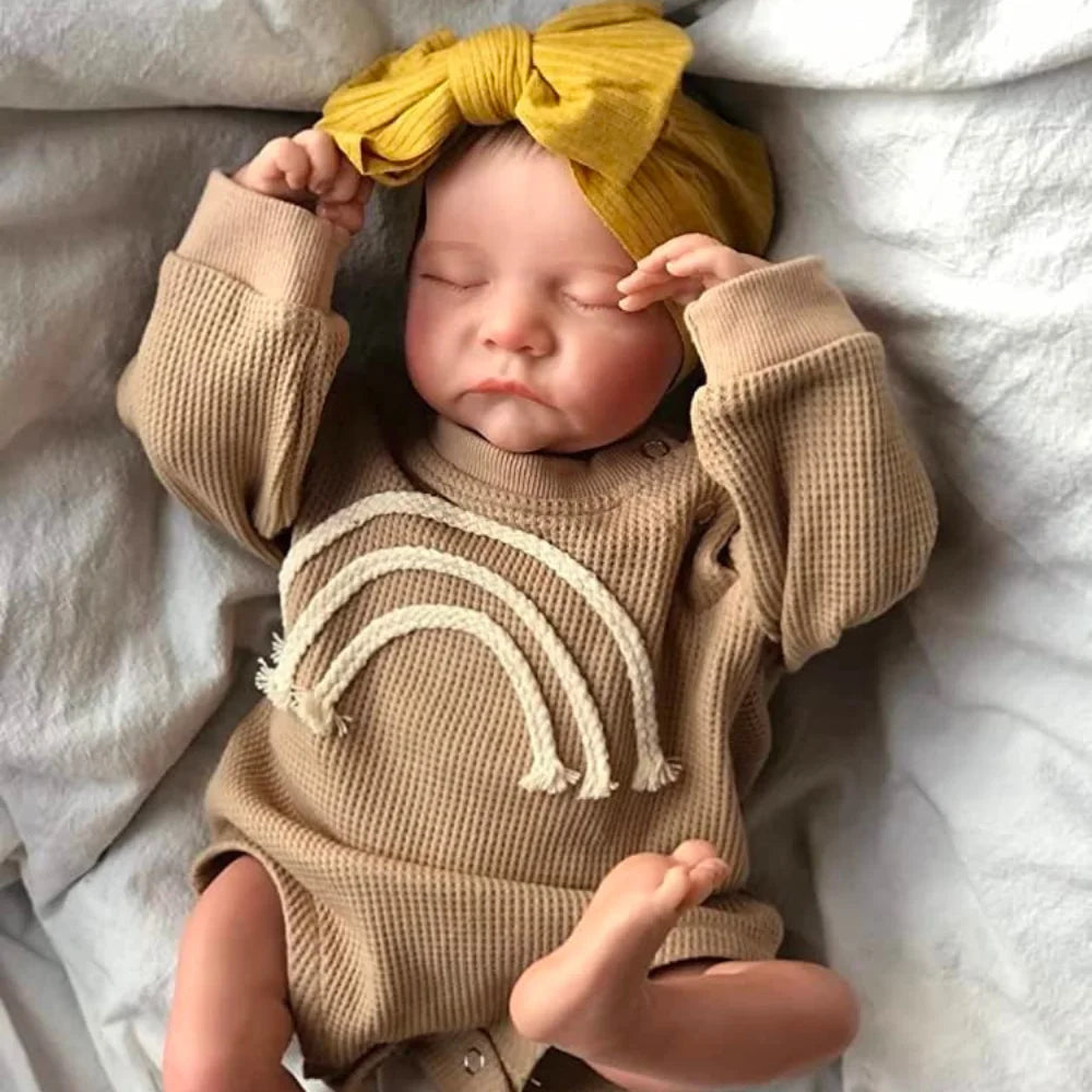 Lifelike 43cm Reborn Baby Doll – Realistic Sleeping Newborn with Soft Body & Handcrafted Details